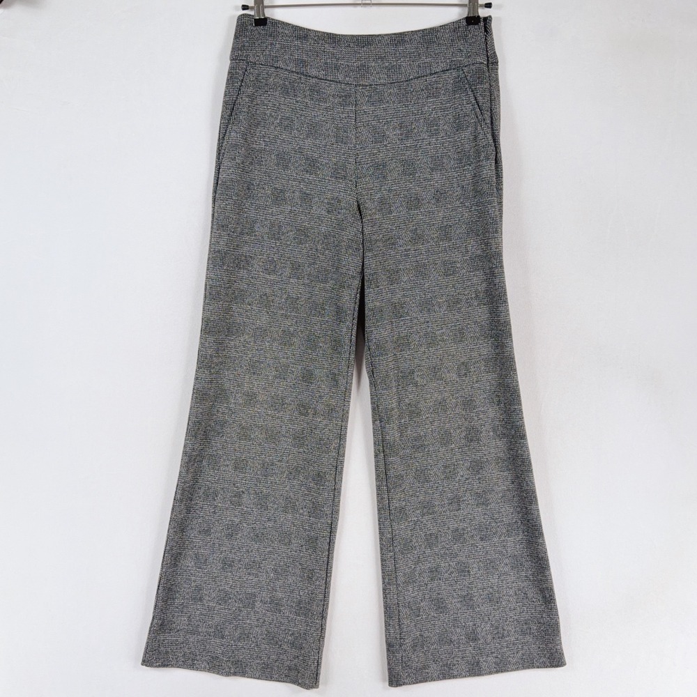 Cabi Bond Trouser Pants Womens 10 Gray Glen Plaid Stretch Knit Business Academia